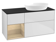 Тумба під раковину Villeroy & Boch Finion 120х50,1 см із підсвічуванням МДФ білий матовий лак/скло чорне матове FA42PCMT