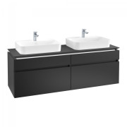 Тумба под раковину Villeroy & Boch Legato 160х55 см с подсветкой МДФ/ДСП черный матовый лак B600L0PD