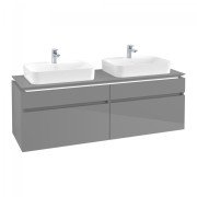 Тумба під раковину Villeroy & Boch Legato 160х55 см з підсвічуванням МДФ/ДСП глянсовий сірий B600L0FP