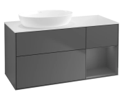Тумба под раковину Villeroy & Boch Finion 120х50,1 см с подсветкой МДФ антрацит матовый лак/стекло белое матовое FA51GKGK