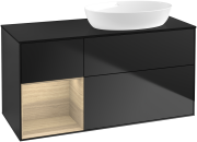 Тумба під раковину Villeroy & Boch Finion 120х50,1 см з підсвічуванням МДФ чорний матовий лак/скло чорне матове FA42PCPD