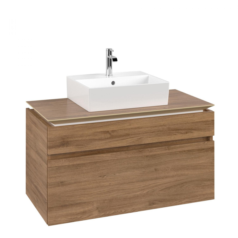 Тумба під раковину Villeroy & Boch Legato 100х38 см з підсвічуванням ДСП дуб канзас B603L0RH