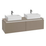 Тумба под раковину Villeroy & Boch Legato 140х38 см с подсветкой ДСП трюфель серый B668L0VG