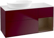 Тумба под раковину Villeroy & Boch Finion 120х50,1 см с подсветкой МДФ пион матовый лак/стекло белое матовое FA51GNHB