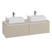 Тумба под раковину Villeroy & Boch Legato 140х38 см с подсветкой ДСП нежно-серый B668L0VK