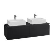 Тумба под раковину Villeroy & Boch Legato 140х38 см с подсветкой МДФ/ДСП черный матовый лак B668L0PD