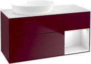 Тумба під раковину Villeroy & Boch Finion 120х50,1 см з підсвічуванням МДФ півонія матовий лак/скло біле матове FA51MTHB
