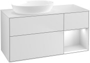 Тумба під раковину Villeroy & Boch Finion 120х50,1 см із підсвічуванням МДФ білий матовий лак/скло біле матове FA51MTMT