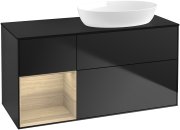 Тумба под раковину Villeroy & Boch Finion 120х50,1 см с подсветкой МДФ черный матовый лак/стекло черное матовое FA42PCPD