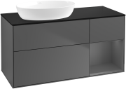 Тумба под раковину Villeroy & Boch Finion 120х50,1 см с подсветкой МДФ антрацит матовый лак/стекло черное матовое FA52GKGK