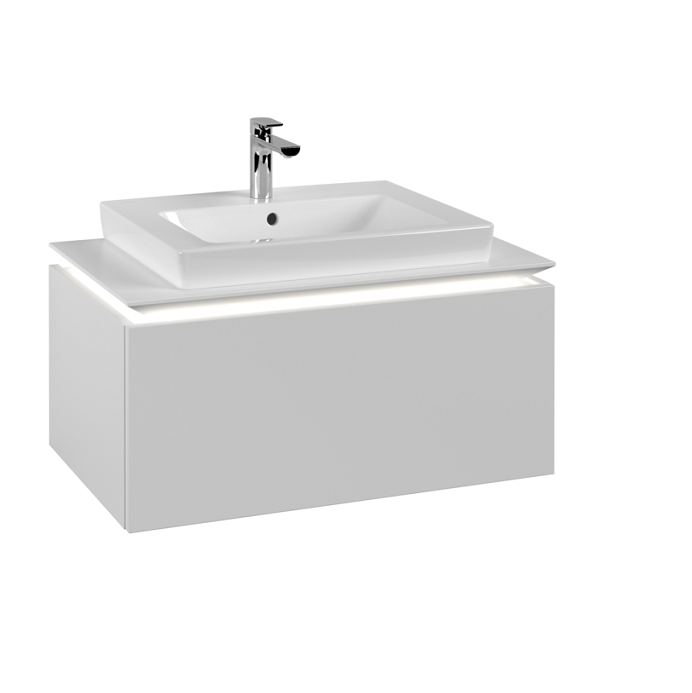 Тумба под раковину Villeroy & Boch Legato 80х38 см с подсветкой ДСП белый матовый B678L0MS