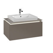Тумба под раковину Villeroy & Boch Legato 80х38 см с подсветкой ДСП трюфель серый B678L0VG