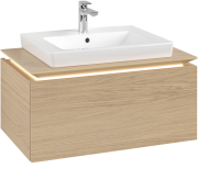 Тумба під раковину Villeroy&Boch Legato 80х38 см з підсвічуванням ДСП північний дуб B678L0VJ