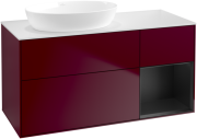 Тумба под раковину Villeroy & Boch Finion 120х50,1 см с подсветкой МДФ пион матовый лак/стекло белое матовое FA51PDHB