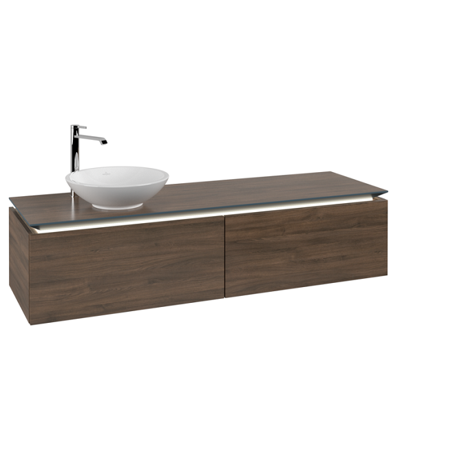 Тумба под раковину Villeroy & Boch Legato 160х38 см с подсветкой ДСП дуб аризона B595L0VH