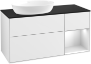 Тумба под раковину Villeroy & Boch Finion 120х50,1 см с подсветкой МДФ глянцевый белый лак/стекло черное матовое FA52MTGF