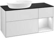 Тумба под раковину Villeroy & Boch Finion 120х50,1 см с подсветкой МДФ белый матовый лак/стекло черное матовое FA52MTMT
