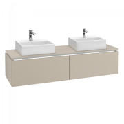 Тумба під раковину Villeroy & Boch Legato 160х38 см з підсвічуванням ДСП ніжно-сірий B676L0VK