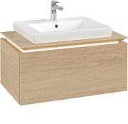 Тумба под раковину Villeroy & Boch Legato 80х38 см с подсветкой ДСП северный дуб B678L0VJ