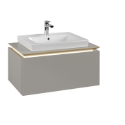 Тумба под раковину Villeroy & Boch Legato 80х38 см с подсветкой ДСП нежно-серый B678L0VK