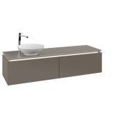 Тумба под раковину Villeroy & Boch Legato 160х38 см с подсветкой ДСП трюфель серый B595L0VG