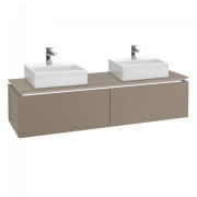 Тумба під раковину Villeroy & Boch Legato 160х38 см з підсвічуванням ДСП сірий трюфель B676L0VG