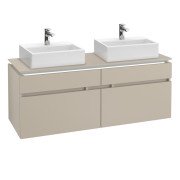 Тумба під раковину Villeroy & Boch Legato 140х55 см з підсвічуванням ДСП ніжно-сірий B669L0VK