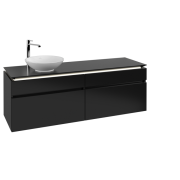 Тумба под раковину Villeroy & Boch Legato 160х55 см с подсветкой МДФ/ДСП черный матовый лак B596L0PD