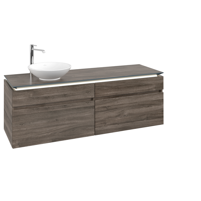 Тумба під раковину Villeroy & Boch Legato 160х55 см з підсвічуванням ДСП кам'яний дуб B596L0RK