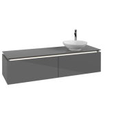 Тумба под раковину Villeroy & Boch Legato 160х38 см с подсветкой МДФ/ДСП глянцевый серый B597L0FP