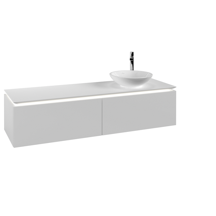Тумба под раковину Villeroy & Boch Legato 160х38 см с подсветкой ДСП белый матовый B597L0MS