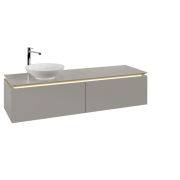 Тумба под раковину Villeroy & Boch Legato 160х38 см с подсветкой ДСП нежно-серый B595L0VK