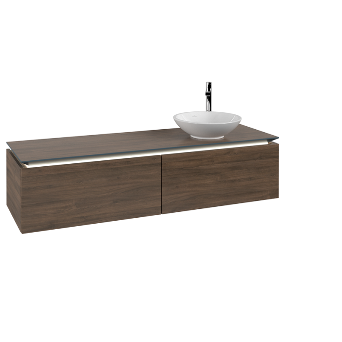 Тумба під раковину Villeroy & Boch Legato 160х38 см с подсветкой ДСП дуб аризона B597L0VH