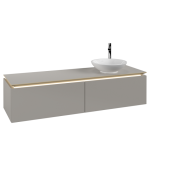 Тумба под раковину Villeroy & Boch Legato 160х38 см с подсветкой ДСП нежно-серый B597L0VK