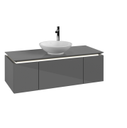Тумба под раковину Villeroy & Boch Legato 120х38 см с подсветкой МДФ/ДСП глянцевый серый B577L0FP