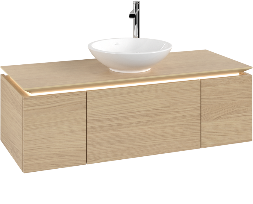 Тумба під раковину Villeroy&Boch Legato 120х38 см з підсвічуванням ДСП північний дуб B577L0VJ
