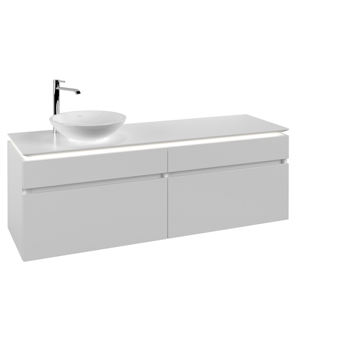 Тумба под раковину Villeroy & Boch Legato 160х55 см с подсветкой ДСП белый матовый B596L0MS