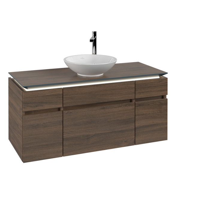 Тумба под раковину Villeroy & Boch Legato 120х55 см с подсветкой ДСП дуб аризона B578L0VH