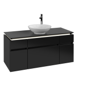 Тумба під раковину Villeroy&Boch Legato 120х55 см МДФ/ДСП чорний матовий лак B578L0PD