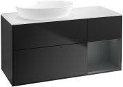 Тумба под раковину Villeroy & Boch Finion 120х50,1 см с подсветкой МДФ черный матовый лак/стекло белое матовое FA51HGPD