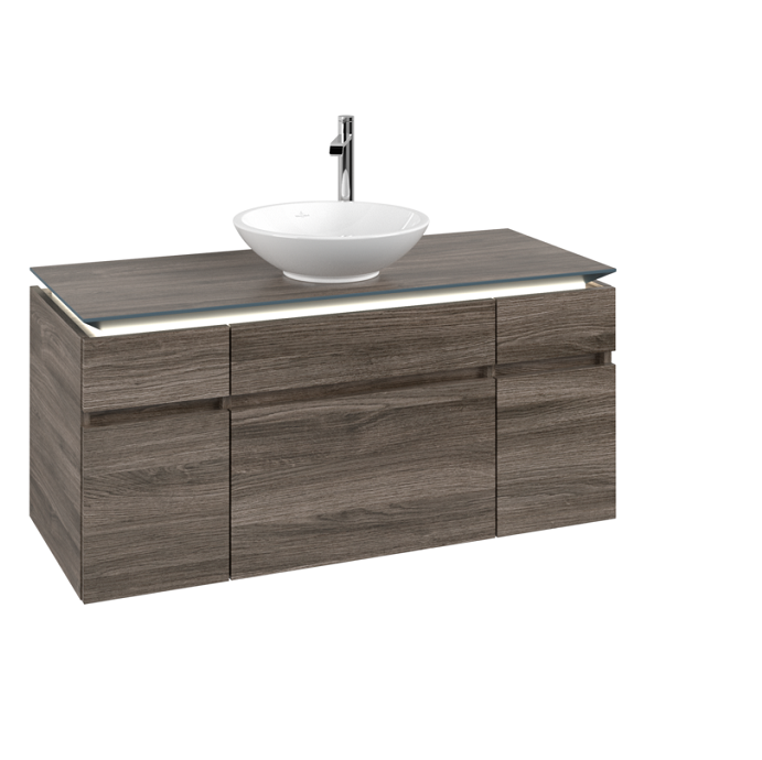 Тумба под раковину Villeroy & Boch Legato 120х55 см с подсветкой ДСП каменный дуб B578L0RK