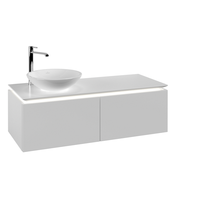 Тумба под раковину Villeroy & Boch Legato 120х38 см с подсветкой ДСП белый матовый B579L0MS