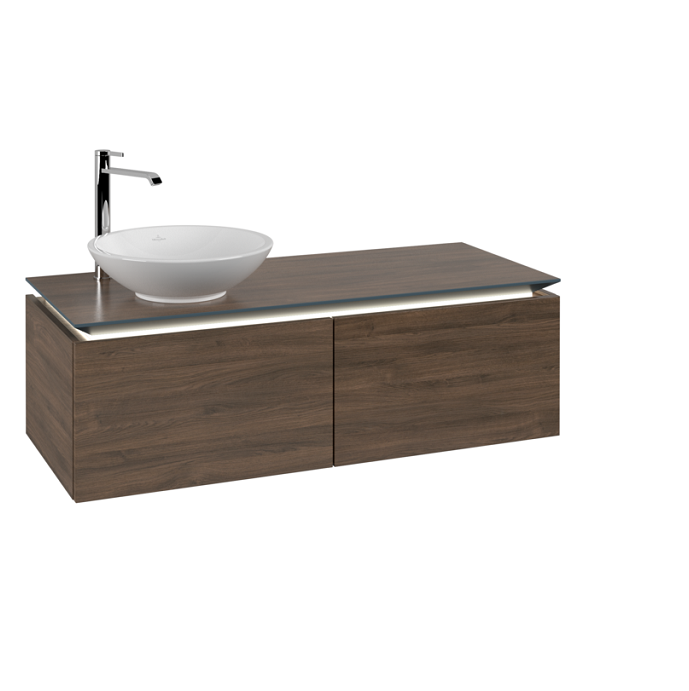 Тумба під раковину Villeroy & Boch Legato 120х38 см з підсвічуванням ДСП дуб аризона B579L0VH