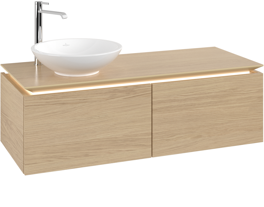 Тумба під раковину Villeroy&Boch Legato 120х38 см з підсвічуванням ДСП північний дуб B579L0VJ
