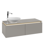 Тумба під раковину Villeroy & Boch Legato 120х38 см з підсвічуванням ДСП ніжно-сірий B579L0VK