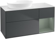 Тумба під раковину Villeroy & Boch Finion 120х50,1 см із підсвічуванням МДФ темно-синій матовий лак/скло біле матове FA51GMHG
