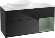 Тумба під раковину Villeroy & Boch Finion 120х50,1 см із підсвічуванням МДФ чорний матовий лак/скло біле матове FA51GMPD