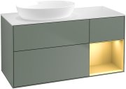 Тумба под раковину Villeroy & Boch Finion 120х50,1 см с подсветкой МДФ оливковый матовый лак/стекло белое матовое FA51HFGM