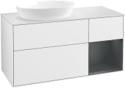 Тумба під раковину Villeroy & Boch Finion 120х50,1 см з підсвіткою МДФ білий глянцевий лак/скло біле матове FA51HGGF