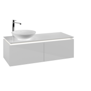 Тумба під раковину Villeroy & Boch Legato 120х38 см з підсвічуванням МДФ/ДСП білий глянсовий B579L0DH